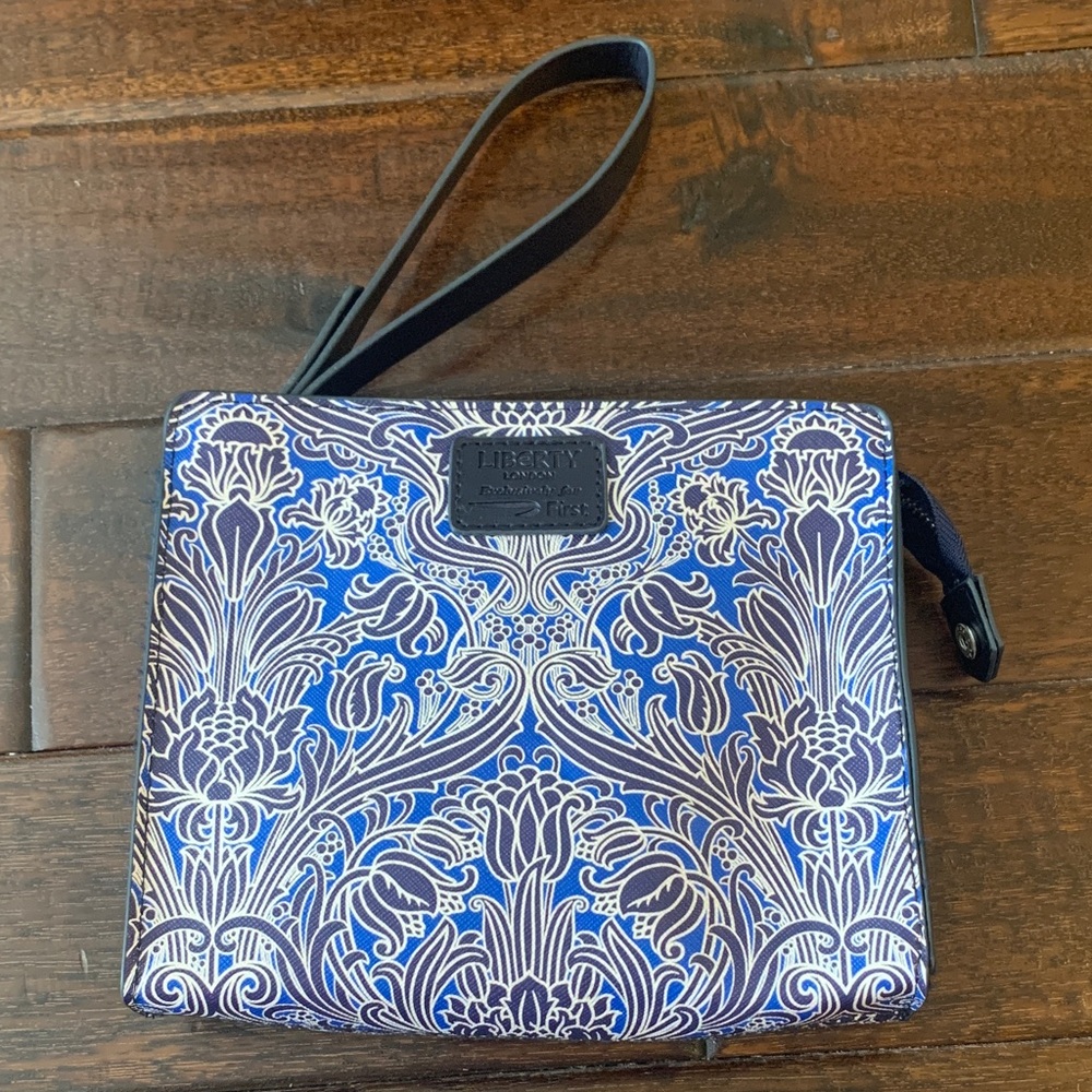 Liberty of London Blue and White Floral Wristlet Like New!